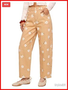 Barrel Jeans for Women High Rise Cropped Stretch Denim Pants